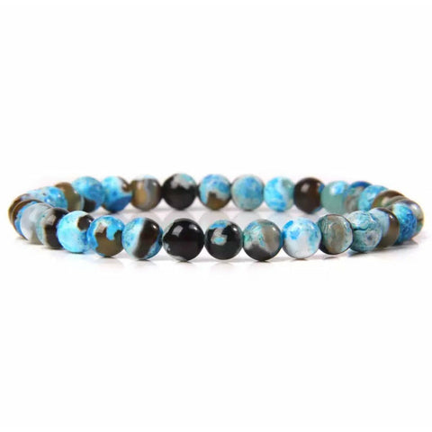 Blue & Brown Agate Bracelet