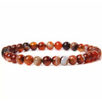 Dark Orange Striped Agate Bracelet