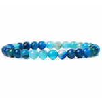 Aqua Blue Striped Agate Bracelet