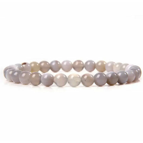 Soft Grey Striped Agate Bracelet